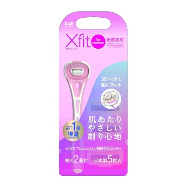 카이지루시 Xfit 크로스핏 for women 민감성피부용 면도기 교체날 2개 포함 XF5-2BL2상품사진
